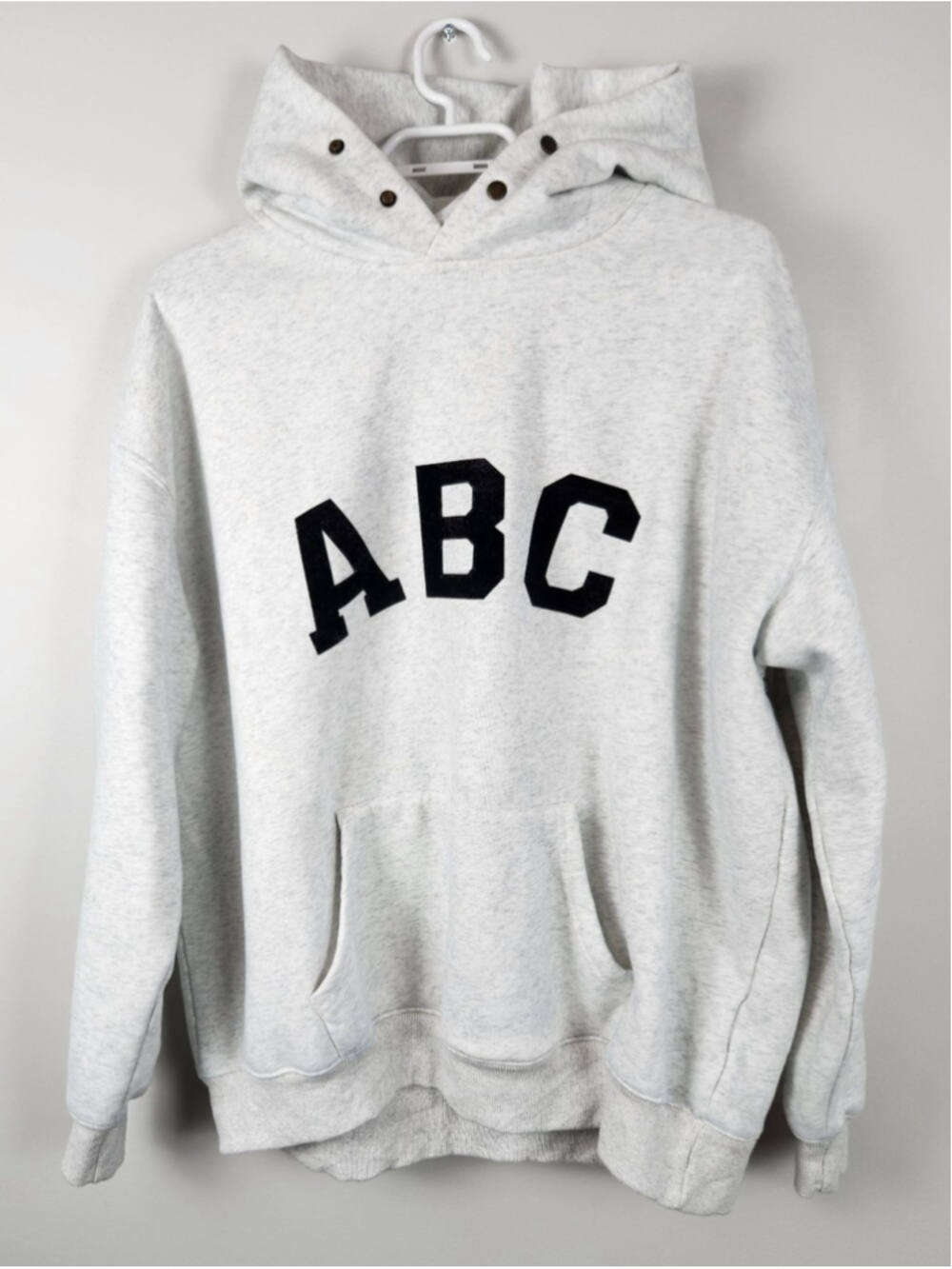 Fear of God Seventh Collection ABC Hoodie Made in USA Sz Med Heather Grey White